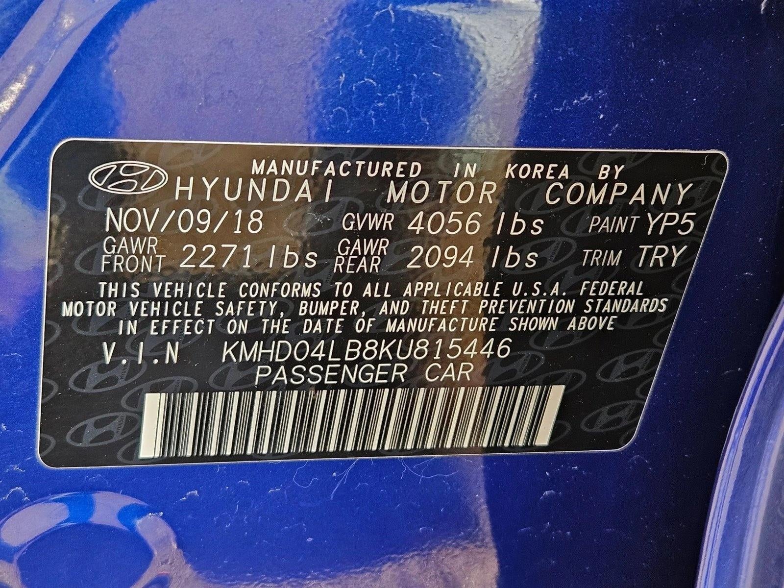 2019 Hyundai ELANTRA Sport DCT