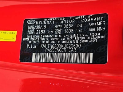 2019 Hyundai VELOSTER Turbo DCT