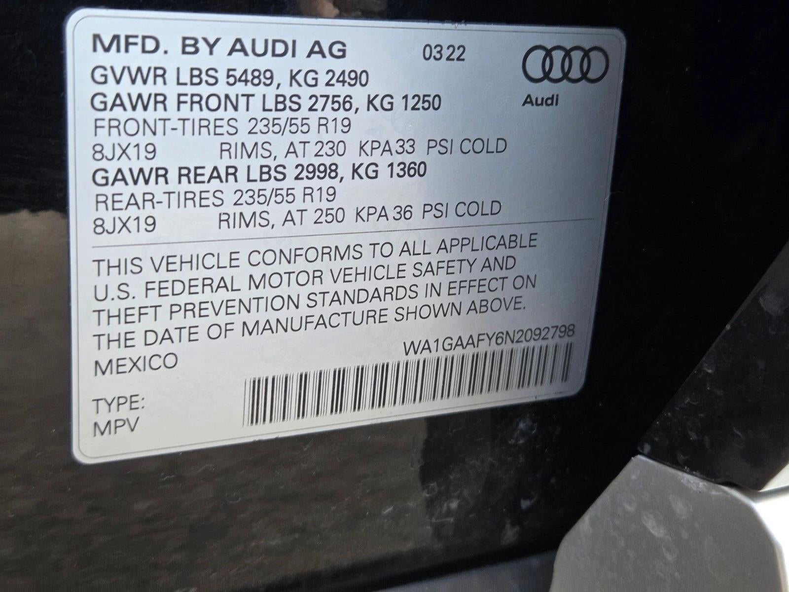 2022 Audi Q5 S line Premium 45 TFSI quattro