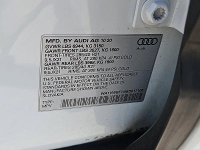 2021 Audi SQ7 Prestige 4.0 TFSI quattro