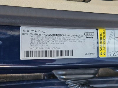 2008 Audi A4 2dr Cabriolet CVT 2.0T FrontTrak