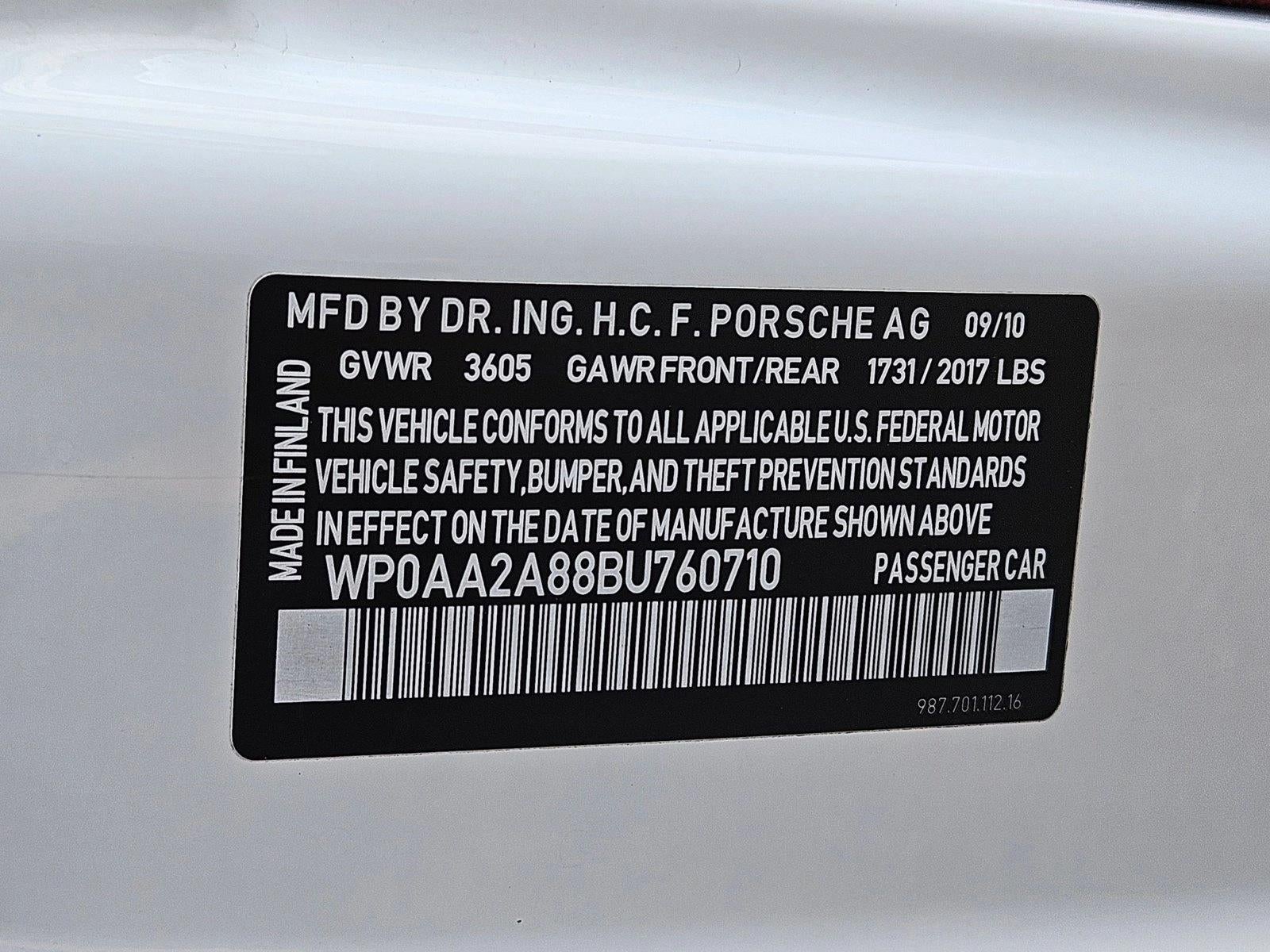 2011 Porsche Cayman 2dr Cpe