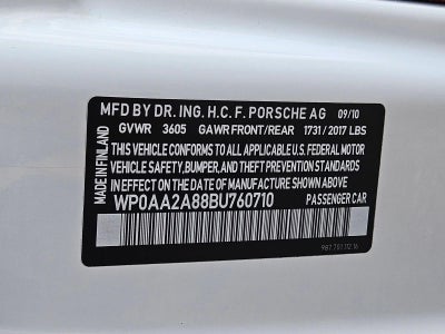 2011 Porsche Cayman 2dr Cpe