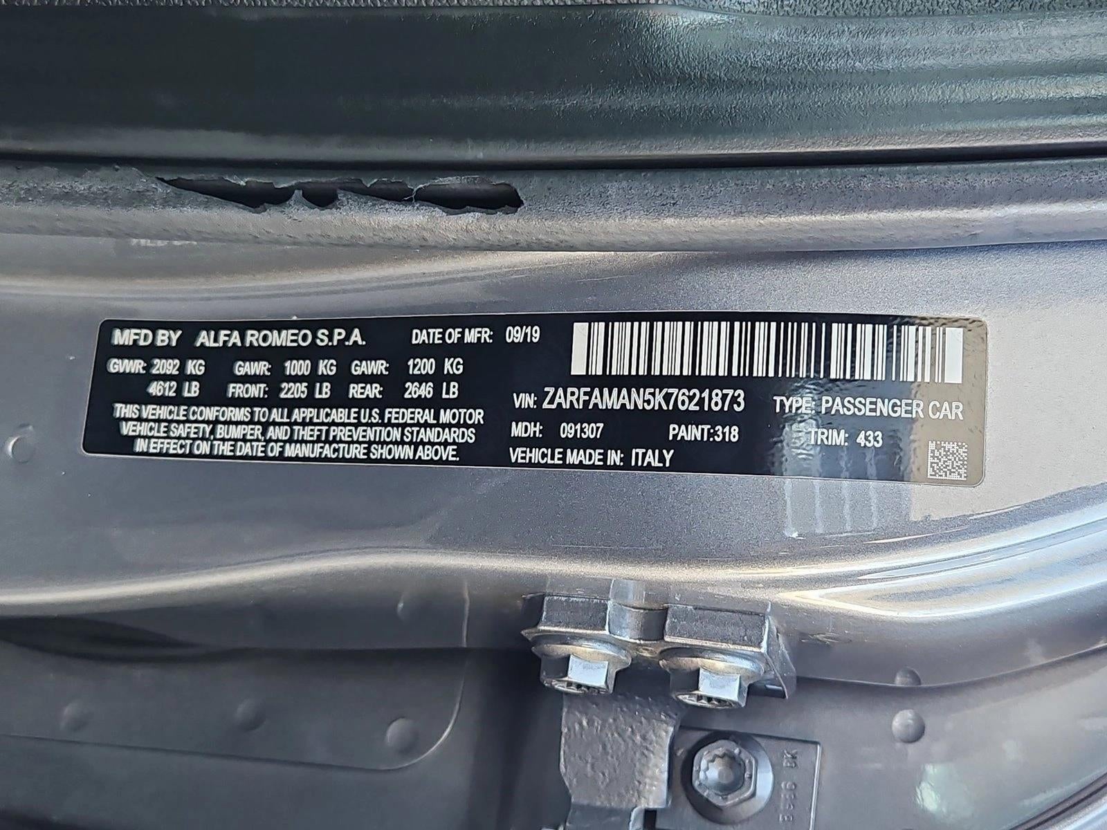 2019 Alfa Romeo Giulia RWD