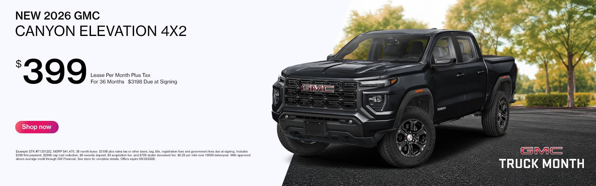 New 2026 GMC Canyon Lease Offer