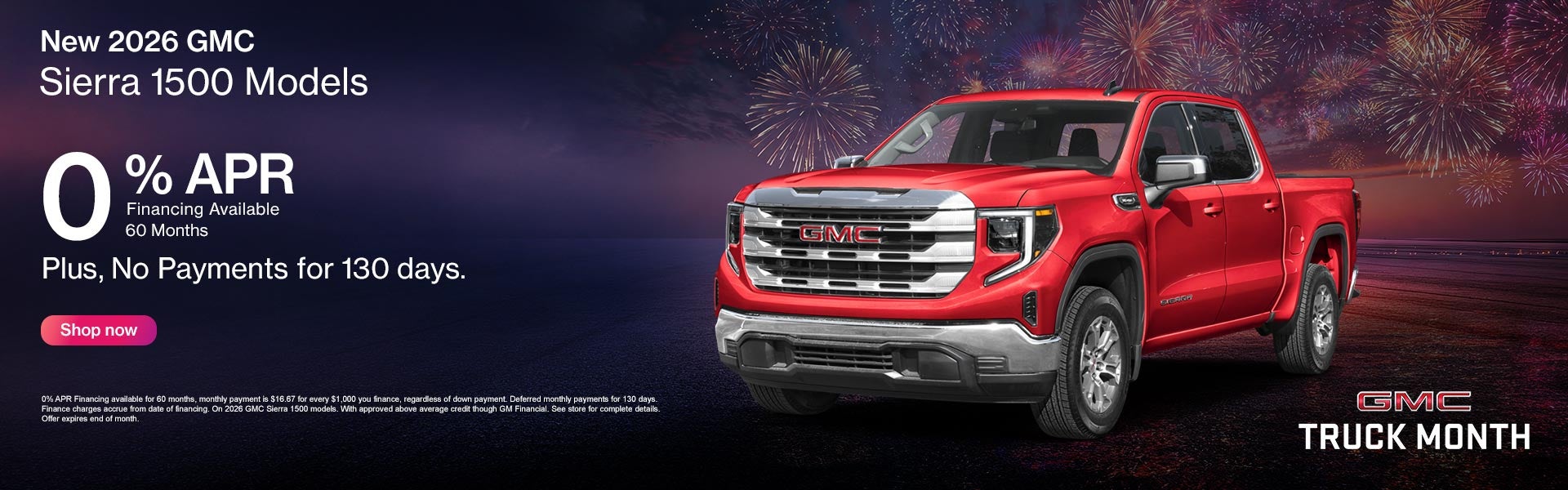 2026 GMC Sierra 1500 0% APR Offer